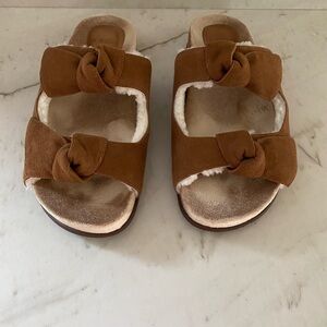 Alexandre Birman Clarita Suede Shearling Slide Sandals